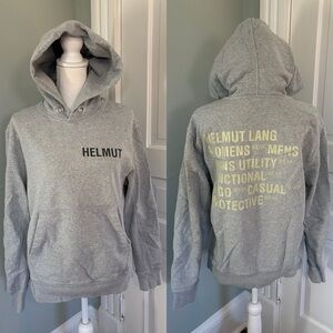 Helmut Lang Gray Graphic Hoodie 100% Cotton size Men's Small